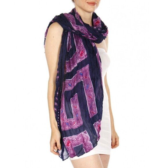 NWT Jewel Print Wrinkle Scarf/Cover-Up - Picture 4 of 13
